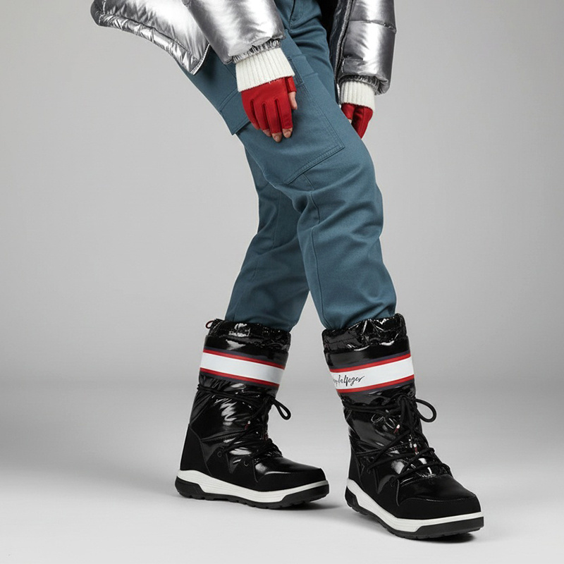 Czarne Śniegowce Tommy Hilfiger Damskie Buty