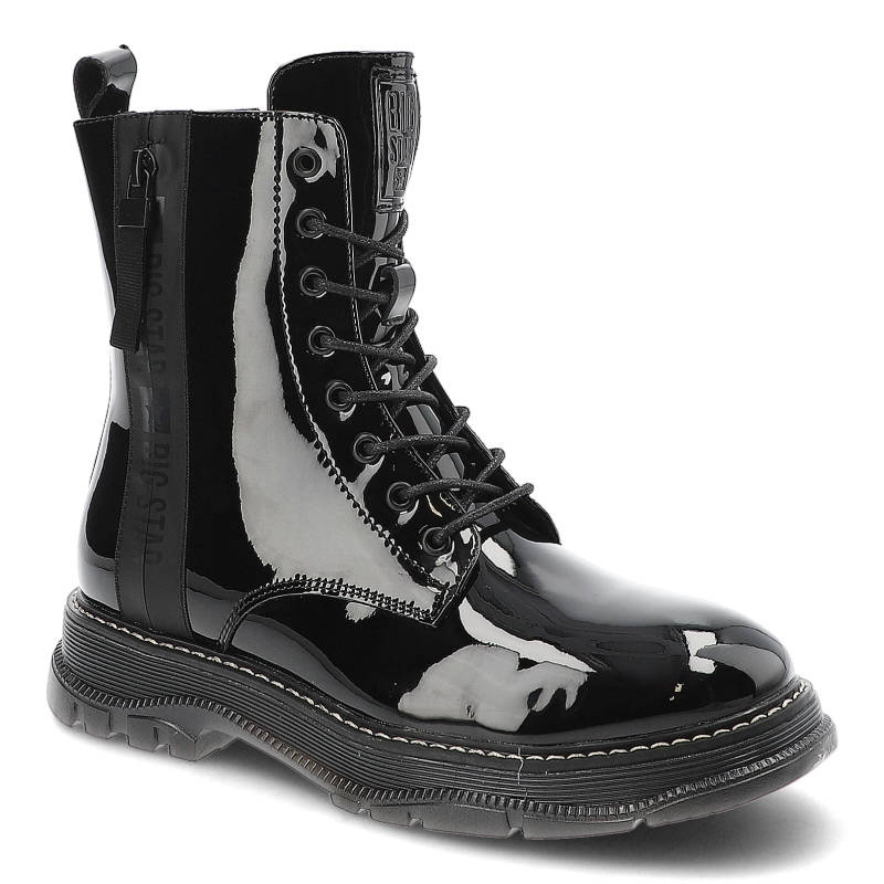 Botki damskie Big Star, elastyczna skarpetowa cholewka wsuwana konstrukcja masywna platformowa podeszwa, czarne, KK274489