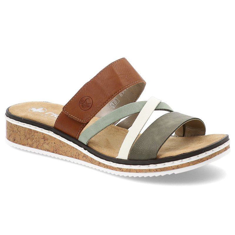 Kolorowe Klapki Rieker Wygodne Obuwie Damskie Z Paseczkami