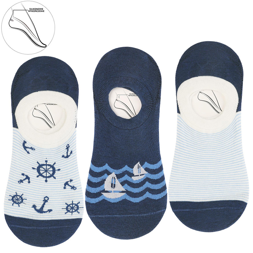 Granatowe Męskie Baleriny Moraj Mix Kolor 3 Pary