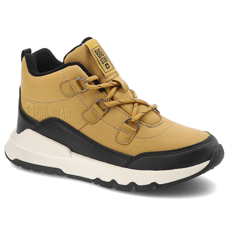 Botki damskie Big Star, cholewka z materiału tekstylnego z wzmocnionymi panelami i klasycznym sznurowaniem gruba wielowarstwowa podeszwa z wyraźnym p