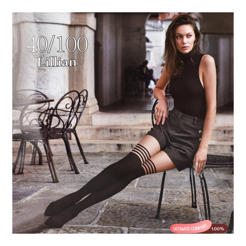 Czarne Rajstopy Damskie Z Paseczkami Armodo