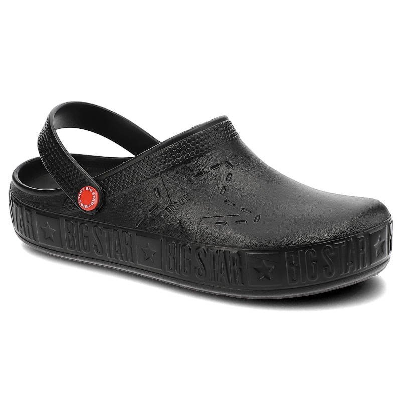 Klapki damskie Big Star, cholewka z tworzywa wsuwana konstrukcja profilowana wkładka gruba podeszwa, czarny, II175001