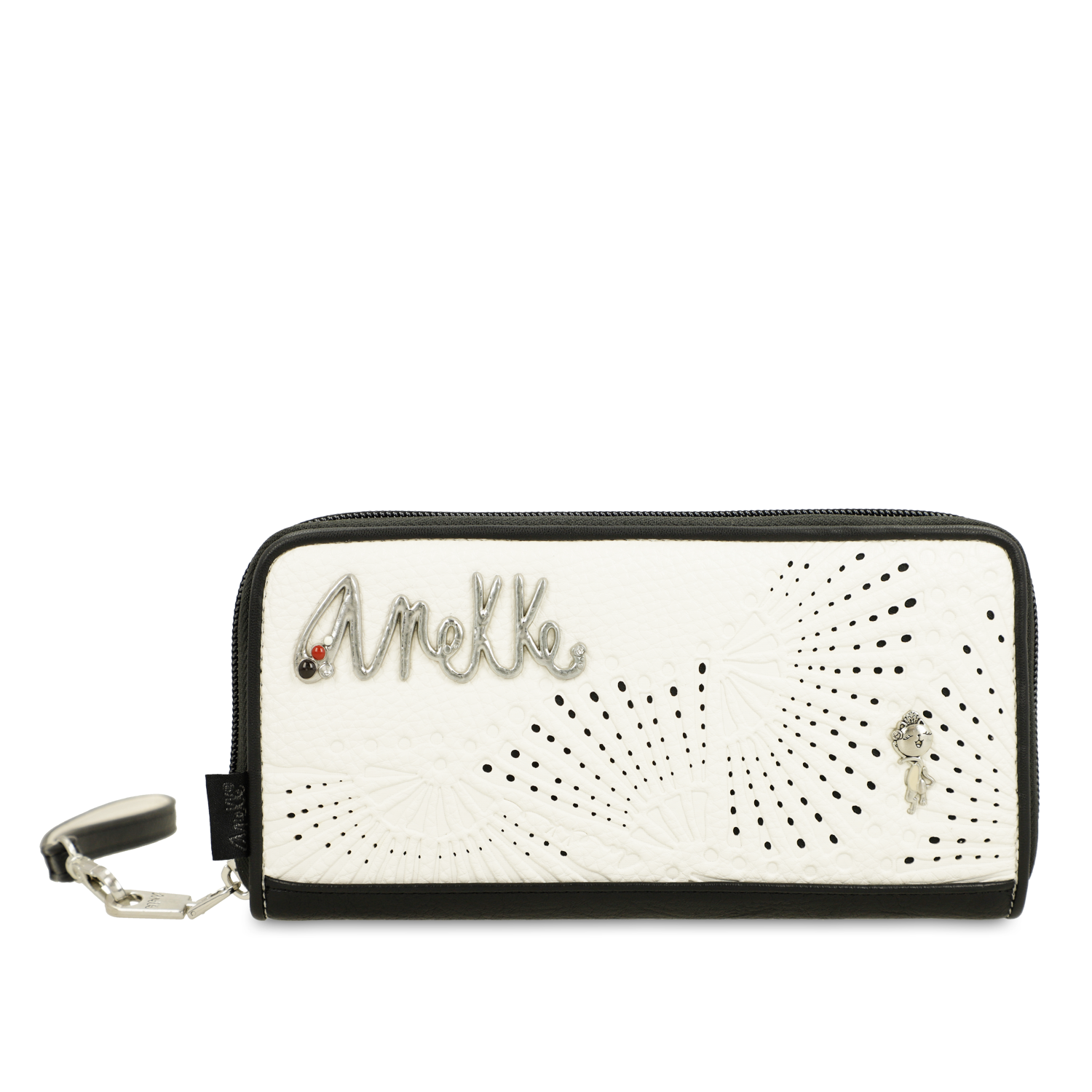 Biały Duży Elegancki Damski Portfel Anekke