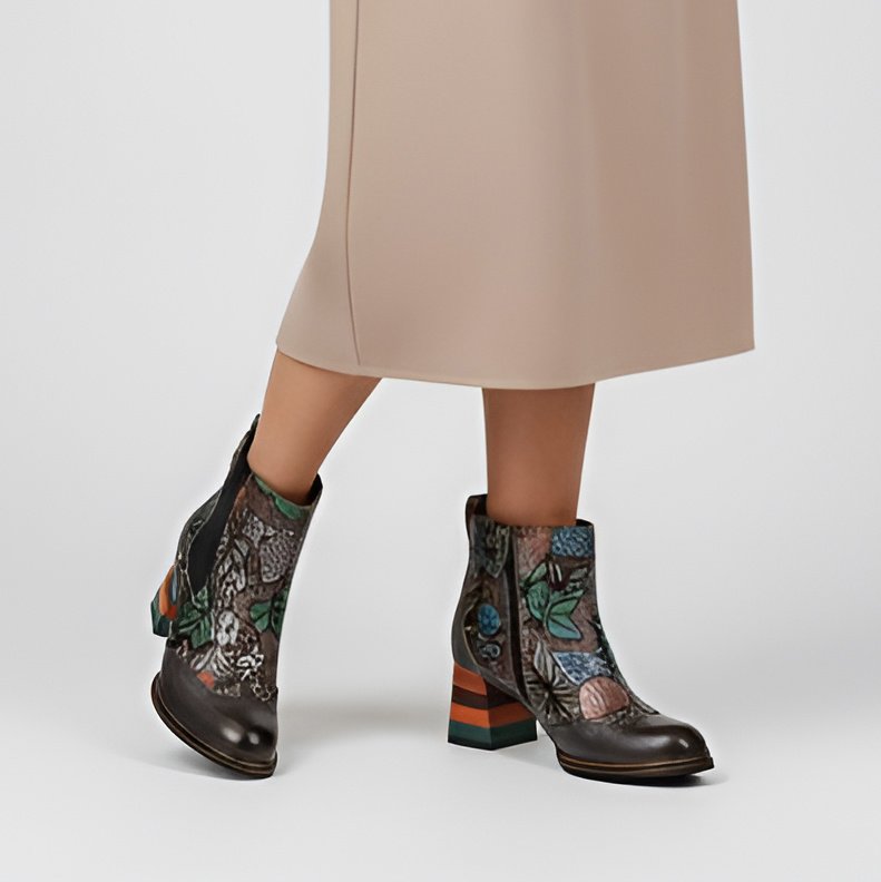 Kolorowe Botki Laura Vita Eleganckie Obuwie Damskie