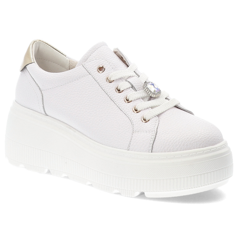 Białe Sneakersy Cambell Stylowe Obuwie Damskie Na Platformie