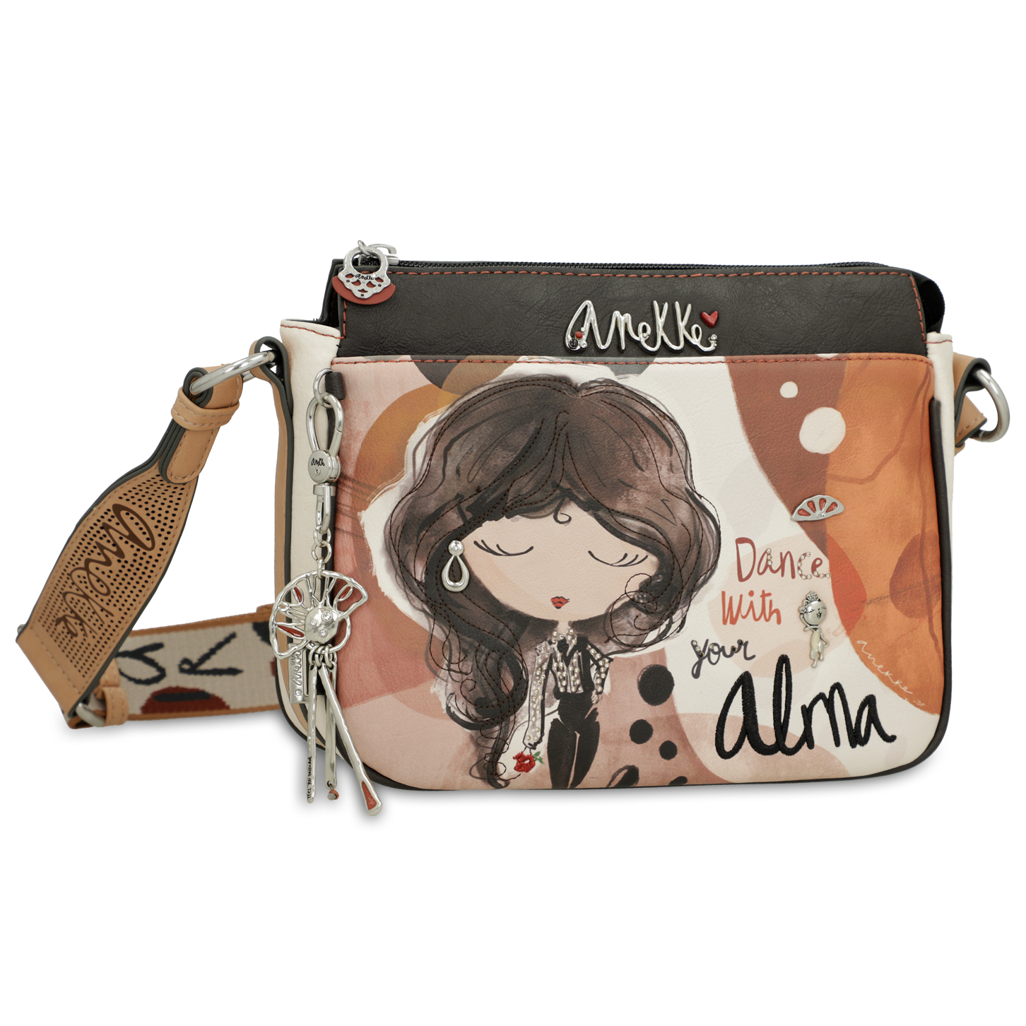 Pomarańczowa Damska Listonoszka Na Ramię Anekke Z Laleczką