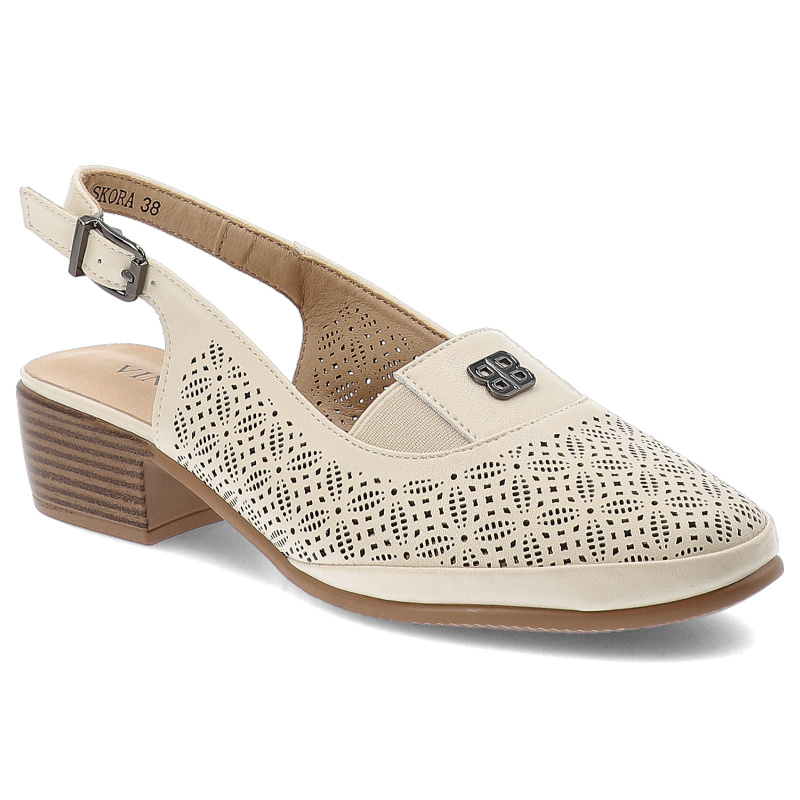 Beżowe Sandały Vinceza Eleganckie Obuwie Damskie Na Obcasie