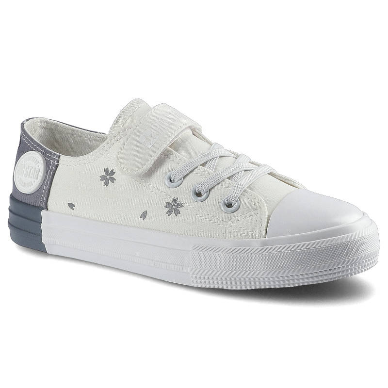 Trampki damskie Big Star, sznurowany fason z rzepem cholewka z materiałów łączonych – tekstylna z elementami syntetycznymi niska cholewka przed kostk