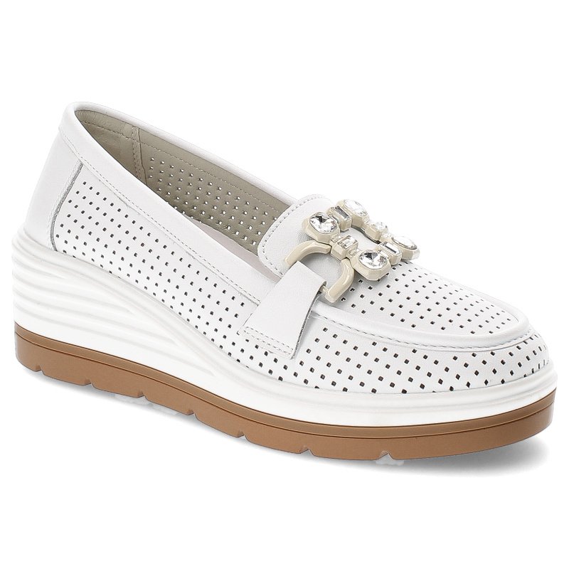 Białe Półbuty Artiker Stylowe Obuwie Damskie