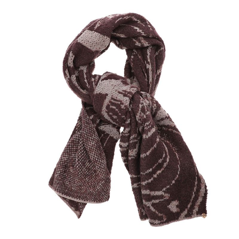 Bordowy Ciepły Damski Szal Anekke