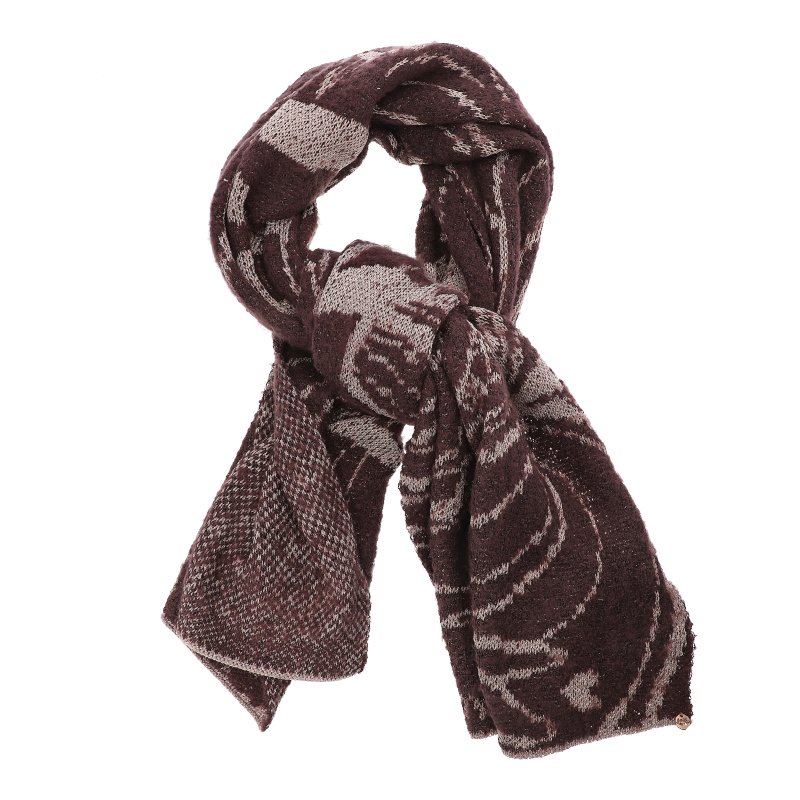 Bordowy Ciepły Damski Szal Anekke