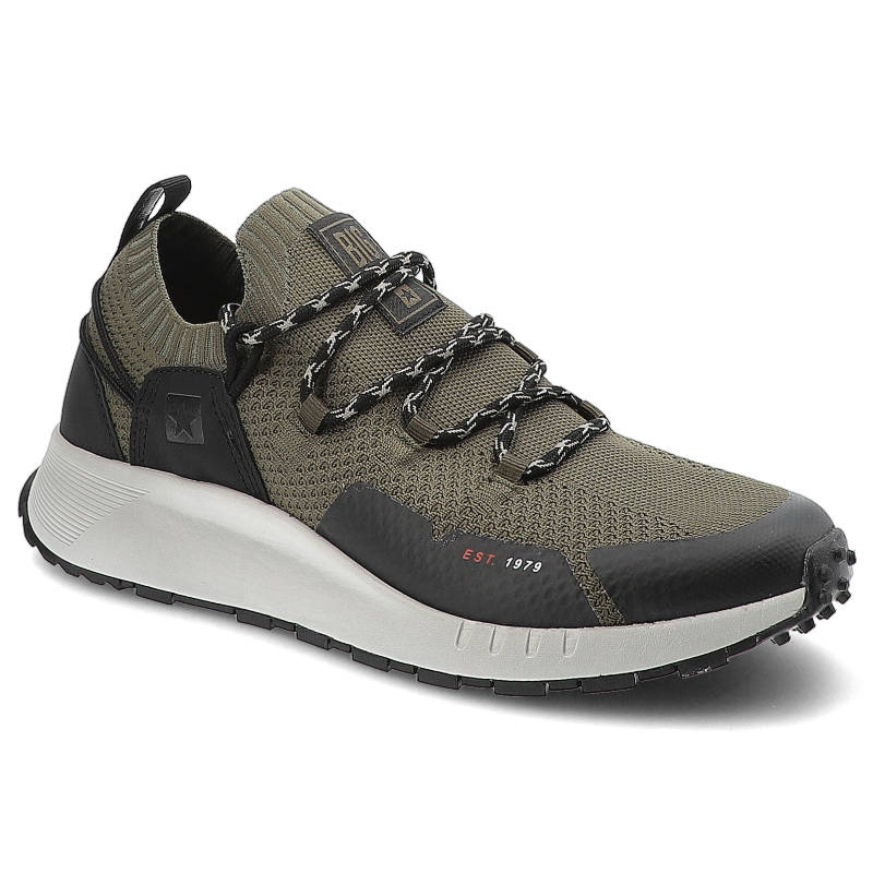 Sneakersy damskie Big Star, cholewka z materiału tekstylnego o zwartej strukturze z klasycznym sznurowaniem i wzmocnioną strefą palcó, khaki, KK17401