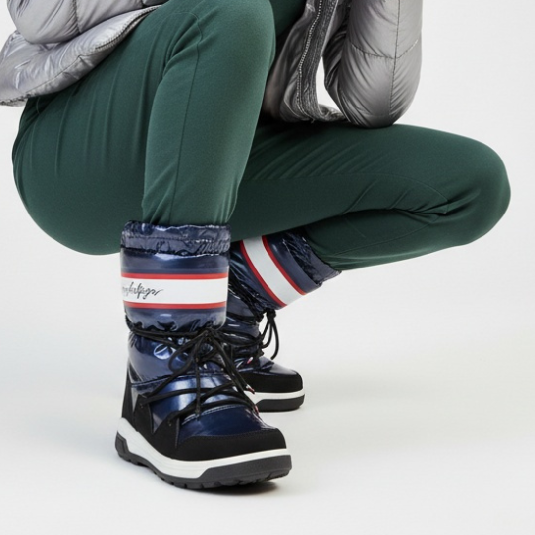 Granatowe Śniegowce Tommy Hilfiger Damskie Buty