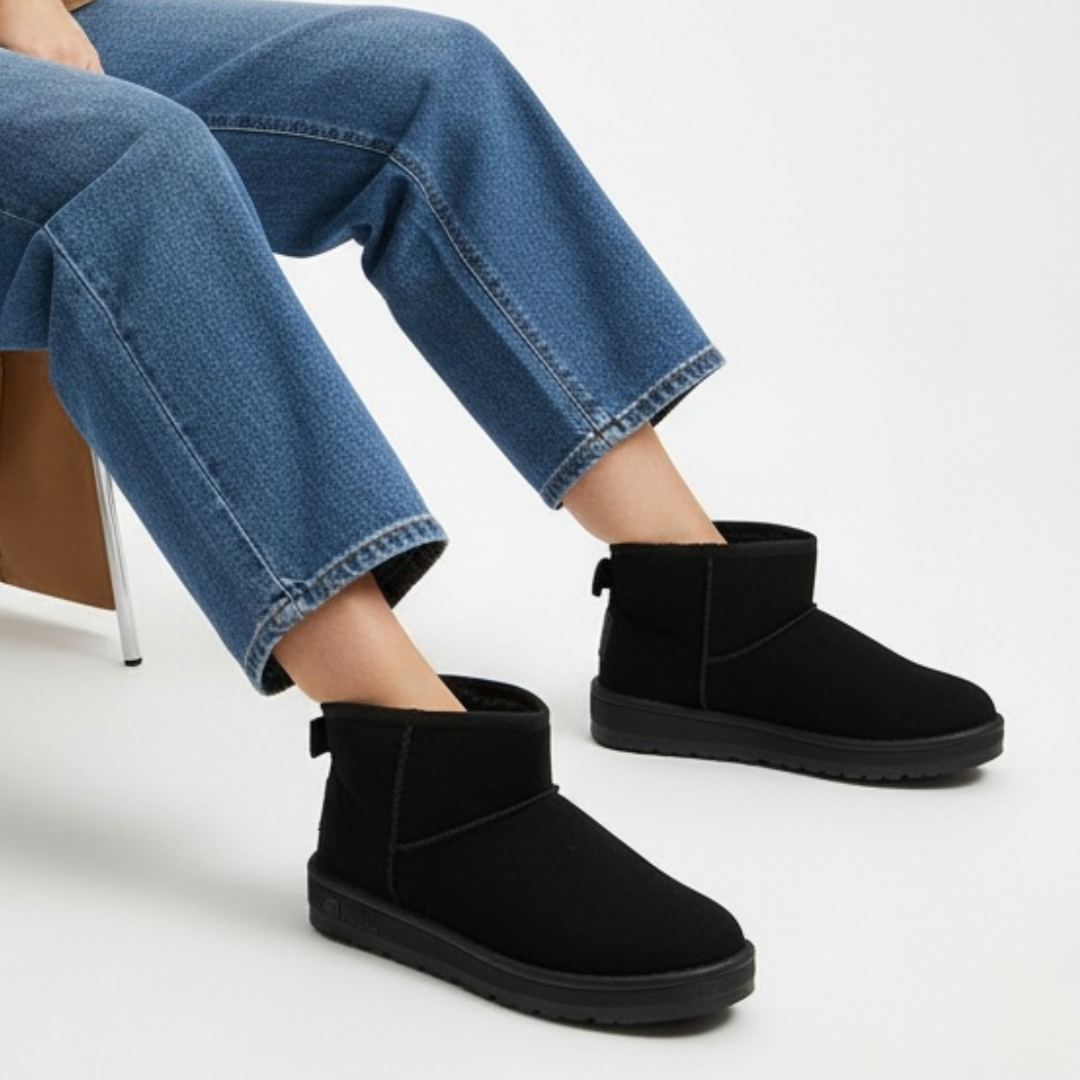 Czarne Śniegowce Big Star Modne Ocieplane Buty Damskie