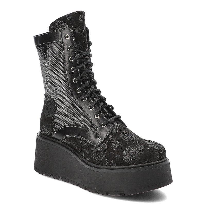 Czarne Botki Maciejka Eleganckie Obuwie Damskie