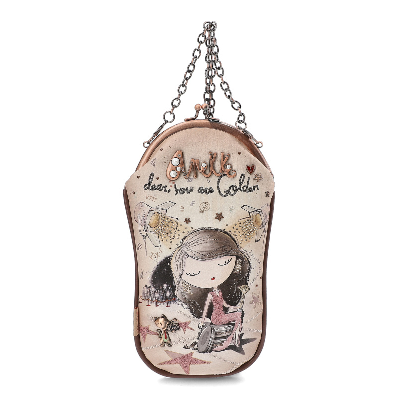 Beżowa Małe Torebka Damska Na Telefon Anekke Hollywood