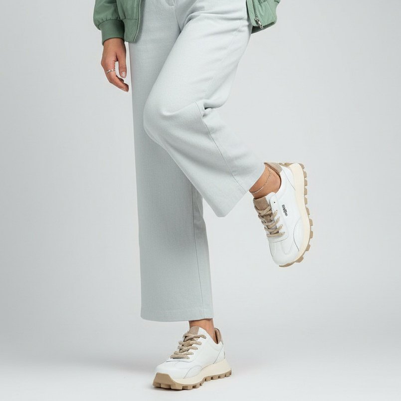 Białe Sneakersy Filippo Wygodne Buty Damskie Na Platformie