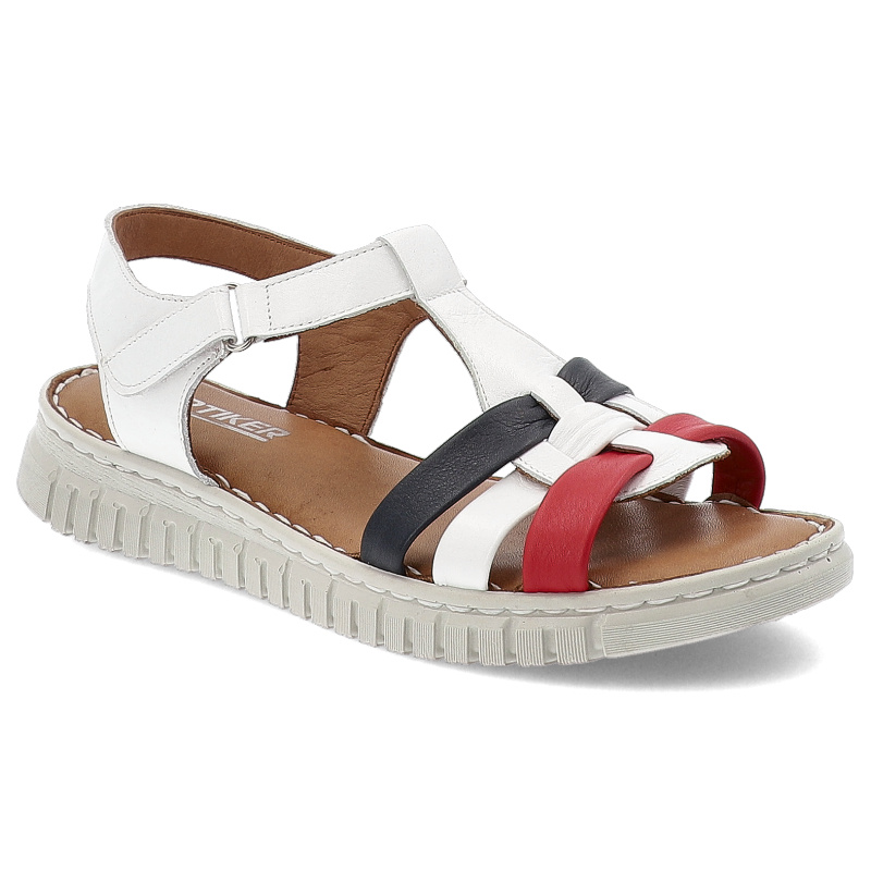 Sandały damskie Artiker, na platformie skórzane na rzepy z miękkimi wkładkami, multikolor, 56C0855