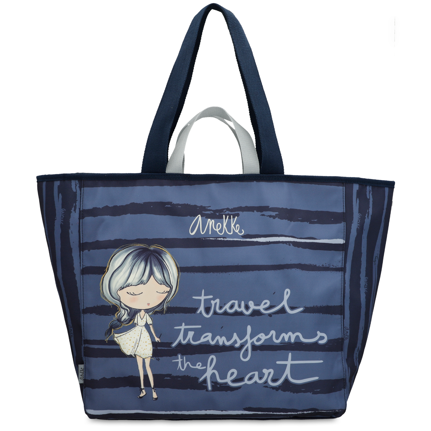 Granatowa Torba Na Plaże Damska Anekke Premium