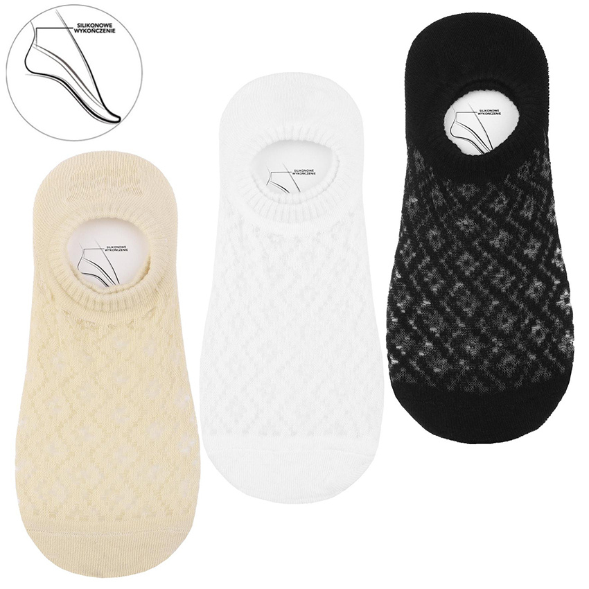 Wzorzyste Baleriny Damskie Moraj Mix Kolor 3 Pary