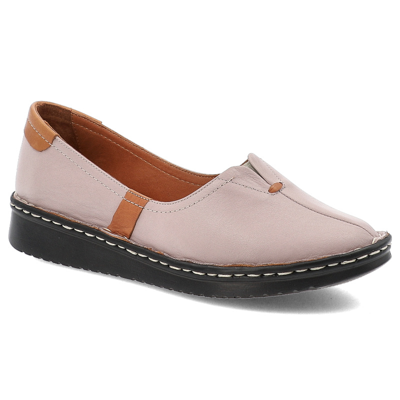 Półbuty damskie Artiker, naturalna skóra licowa z miękką cholewką wsuwaną konstrukcją, jasnobrązowe, 50C0342