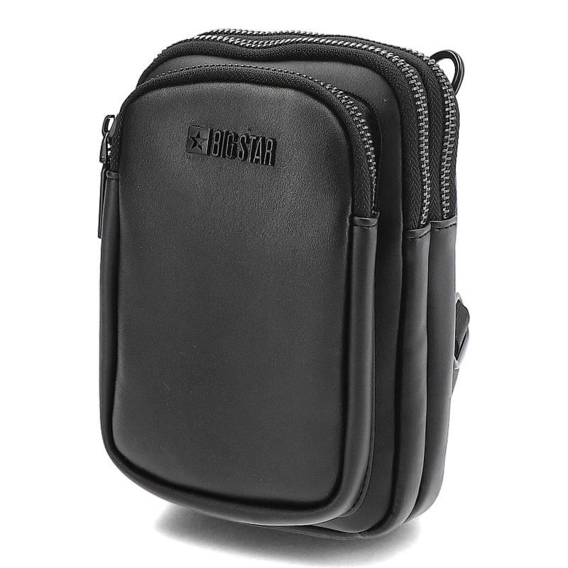 Listonoszka damska Big Star, zamykana na suwak kompaktowa forma regulowany pasek jedna komora główna, czarny, KK574068