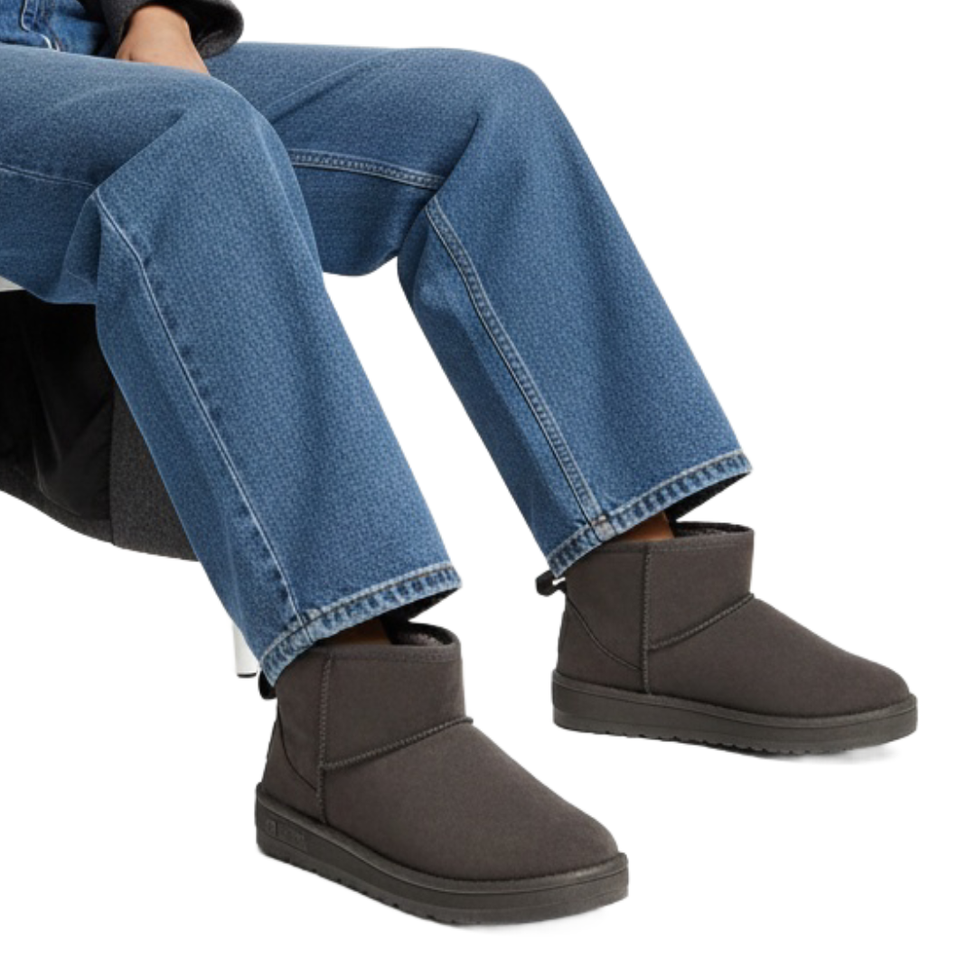 Szare Śniegowce Big Star Modne Ocieplane Buty Damskie