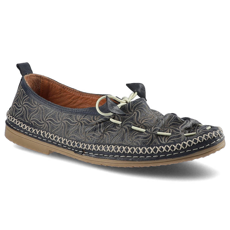 Półbuty damskie Toscanio, wsuwane i na płaskiej podeszwie, jasnoszare, LP-440