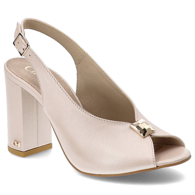 Różowe Sandały Chebello Skórzane Buty Damskie