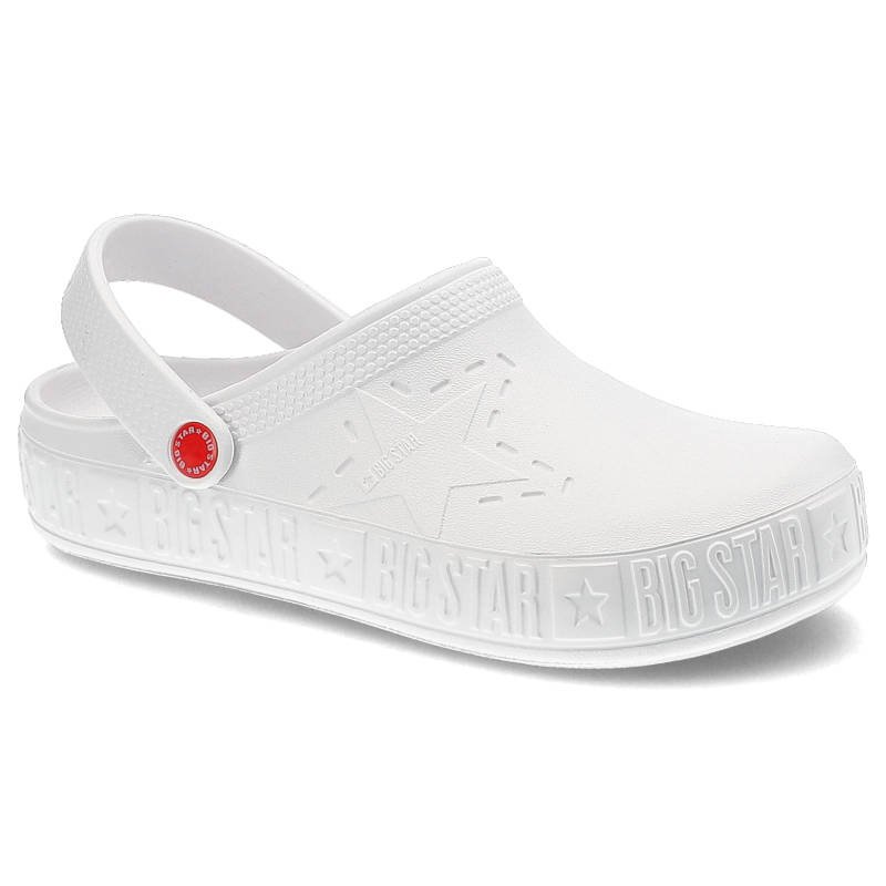 Klapki damskie Big Star, cholewka z tworzywa wsuwana konstrukcja profilowana wkładka gruba podeszwa, biały, II275003