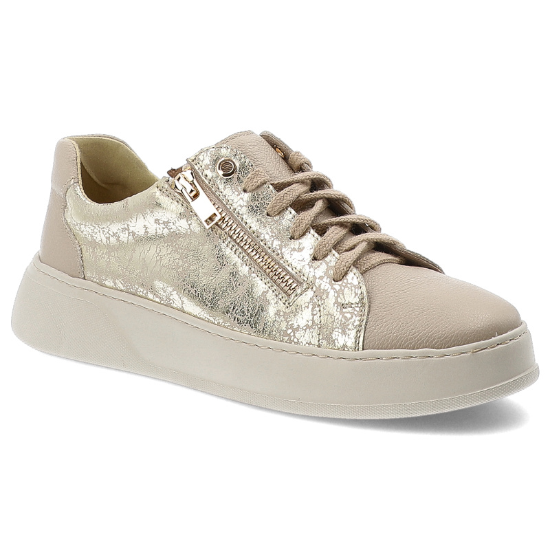 Beżowe Sneakersy Armodo Modne Obuwie Damskie