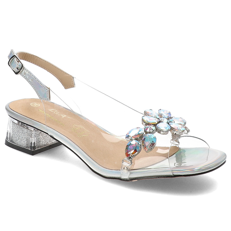 Holograficzne Sandały S.Barski Stylowe Obuwie Damskie