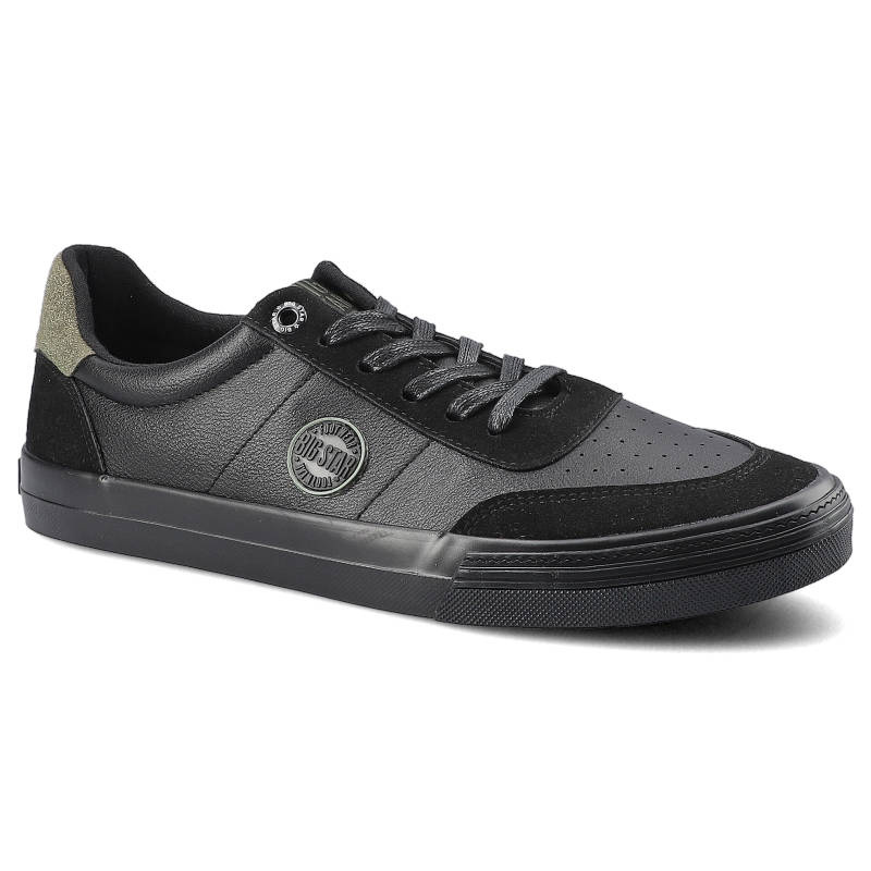 Trampki damskie Big Star, Wykonane z połączenia skóry naturalnej i materiału tekstylnego z gładką perforowaną cholewką klasycznym wycięciem sznurowan