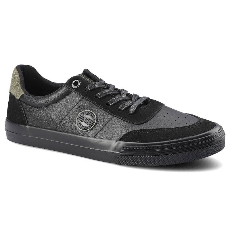 Trampki damskie Big Star, Wykonane z połączenia skóry naturalnej i materiału tekstylnego z gładką perforowaną cholewką klasycznym wycięciem sznurowan