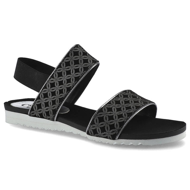 Sandały damskie Chebello, wsuwane i na płaskiej podeszwie, czarne, B509