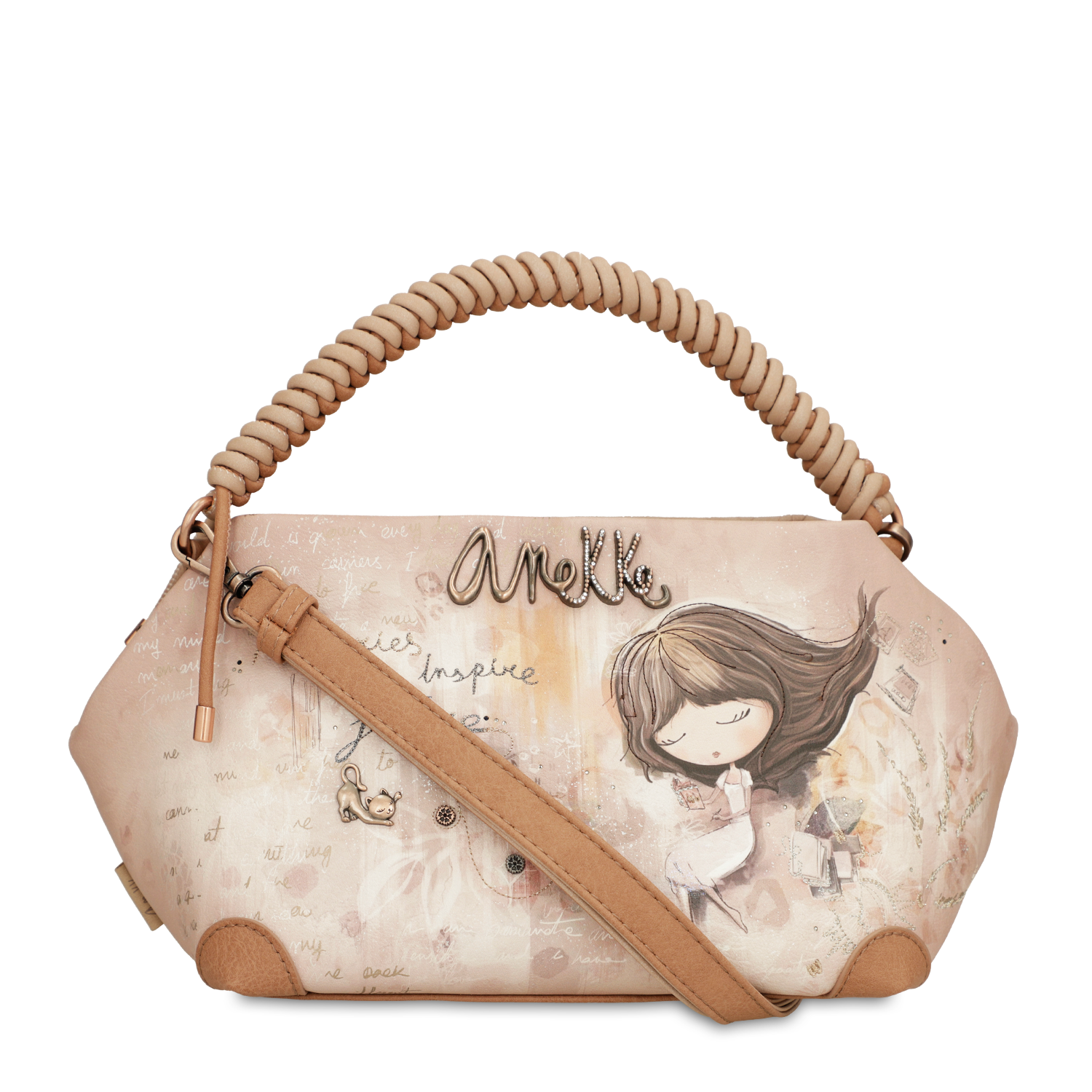 Różowa Torebka Anekke Modny Kuferek Damski