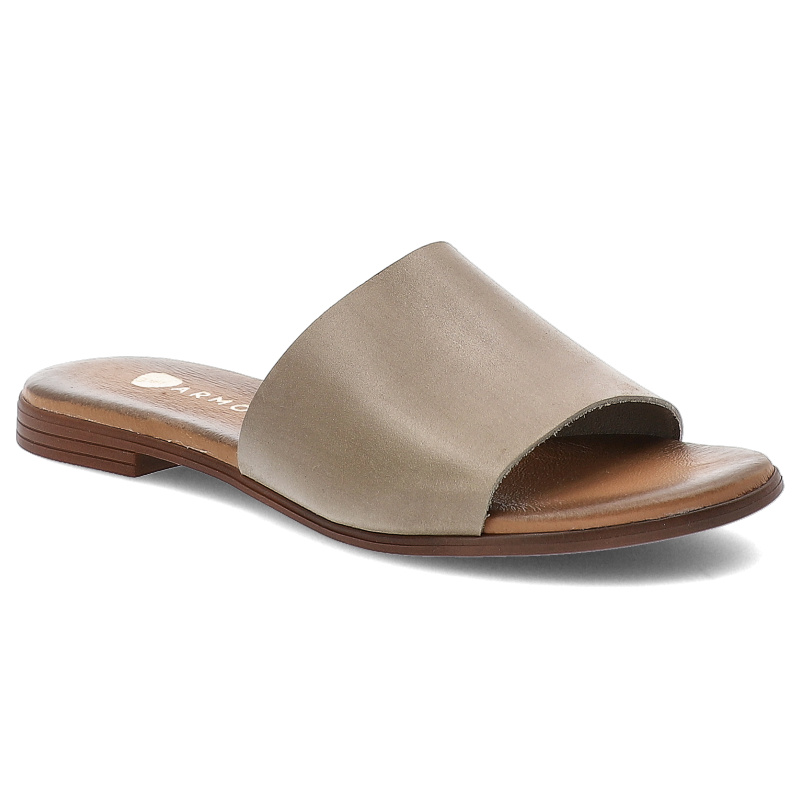 Beżowe Klapki Armodo Wygodne Obuwie Damskie