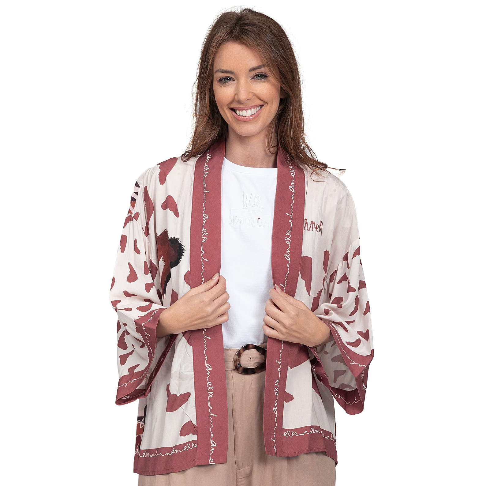 Czerwone Eleganckie Damskie Kimono Anekke
