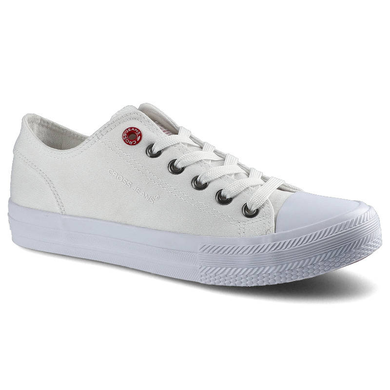 Trampki damskie Cross Jeans, sznurowany fason niska cholewka cholewka z wytrzymałego materiału tekstylnego klasyczny gumowy nosek płaska elastyczna p