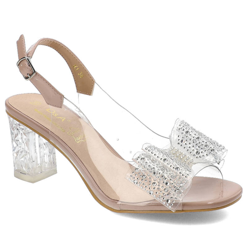 Różowe Sandały S.Barski Eleganckie Buty Na Słupku