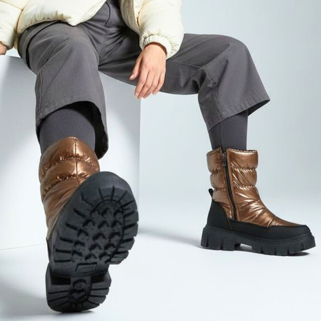 Brązowe Śniegowce Jeep Ocieplane Obuwie Damskie