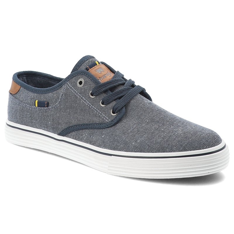 Trampki męskie Wrangler, materiałowe sznurowane na płaskiej podeszwie, szare, 20251030