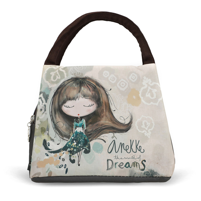 Torba na lunch damska Anekke, z folią termoizolacyjną zapinana na zamek i kompaktowych rozmiarów, szara, 41474-101