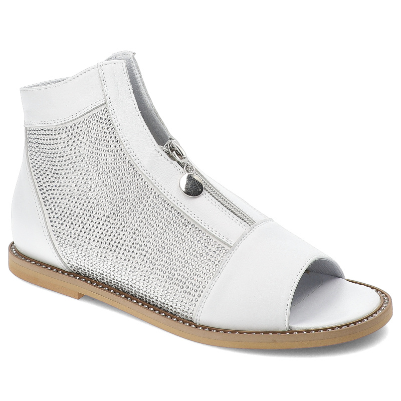 Białe Sandały Chebello Eleganckie Obuwie Damskie