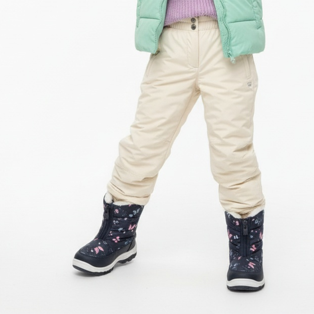 Śniegowce damskie Big Star, cholewka z materiału tekstylnego z nadrukiem i ociepleniem oraz regulacją u góry gruba podeszwa z wyraźnym profilem, gran