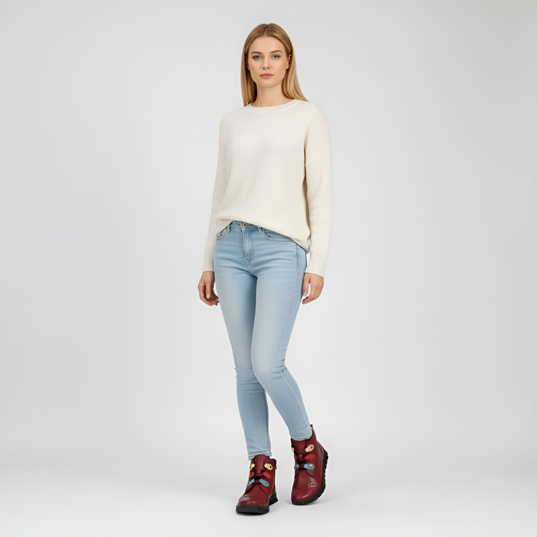 Trzewiki damskie Armodo, na płaskiej podeszwie z ociepleniem i zapinane na zamek, bordowe, 2352