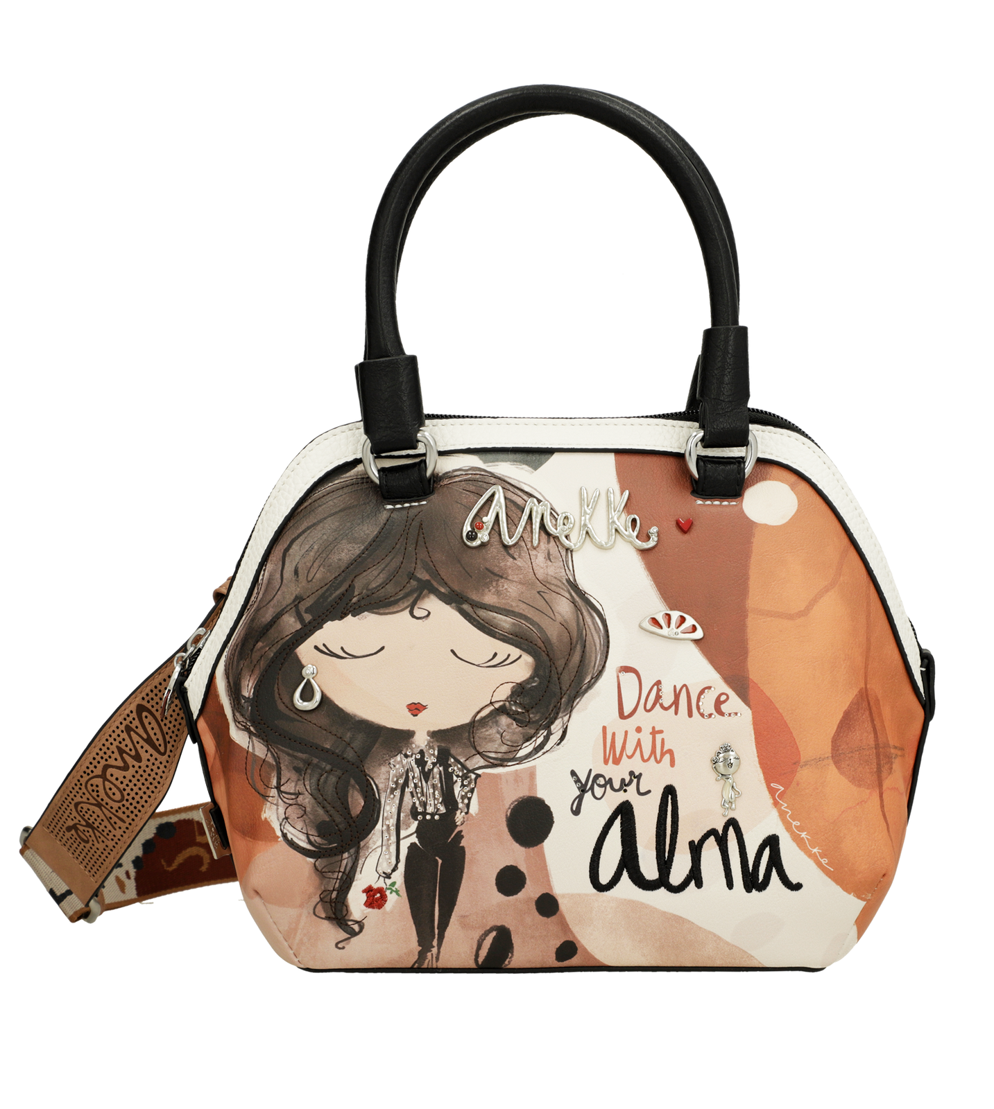 Pomarańczowy Stylowy Kuferek Damski Anekke Seria Alma