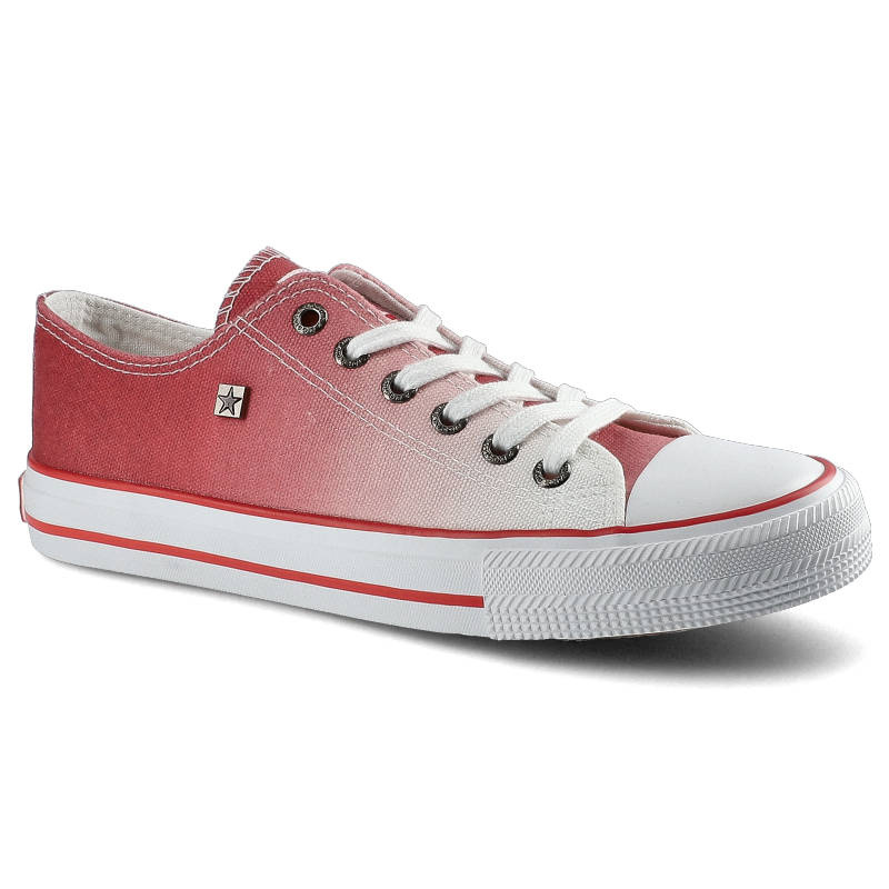 Trampki damskie Big Star, sznurowany fason cholewka tekstylna płócienna niska cholewka przed kostkę gumowy nosek ochronny płaska elastyczna podeszwa