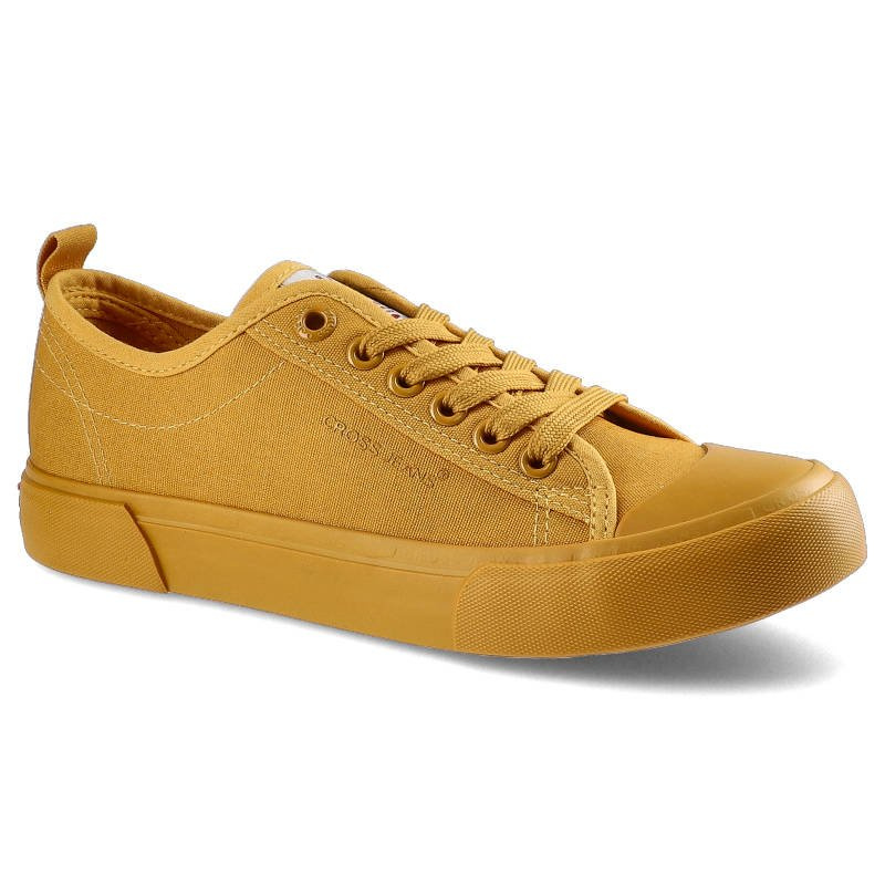 Trampki damskie Cross Jeans, sznurowany fason niska cholewka cholewka z wytrzymałego materiału tekstylnego klasyczny gumowy nosek płaska elastyczna p